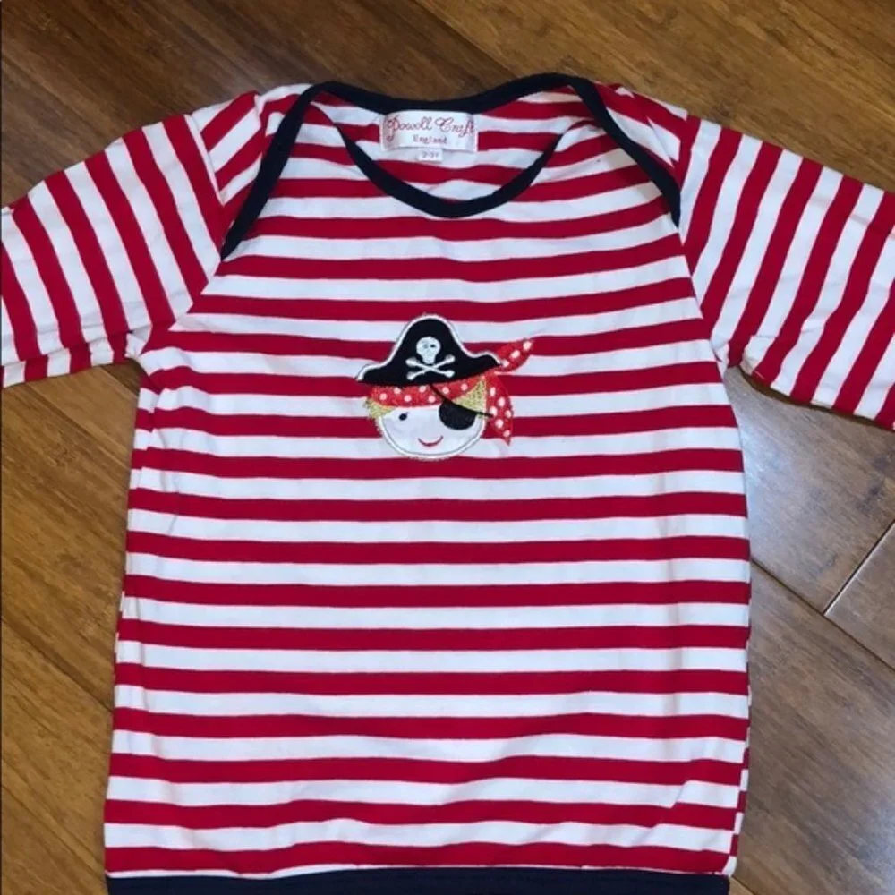 EUC Pirate embroidered long sleeved shirt